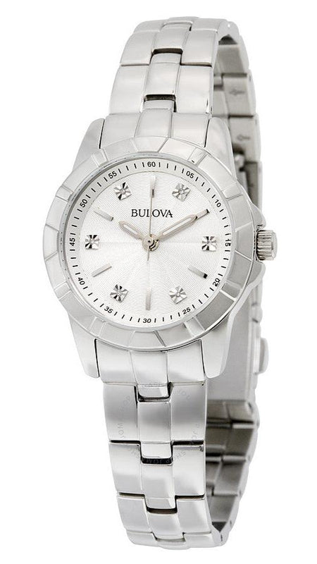  Shop Authentic Bulova Classic Diamonds Silver Dial Silver Steel Strap Watch for Women - 96P121 - Luxxuri