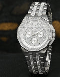  Shop Authentic Bulova Crystal Collection Pave Silver Dial with Crystals Silver Steel Strap Watch for Men - 96C134 - Luxxuri