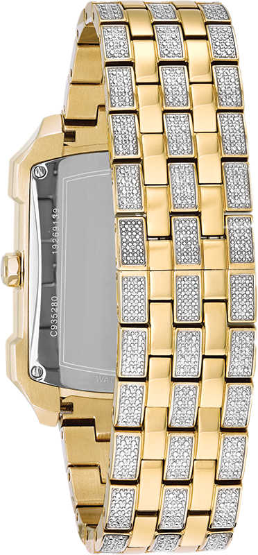  Shop Authentic Bulova Crystal Chronograph White Dial Two Tone Steel Strap Watch for Men - 98C109 - Luxxuri