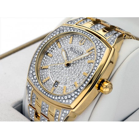  Shop Authentic Bulova Phantom Crystal Silver Dial Two Tone Steel Strap Watch for Men - 98B323 - Luxxuri