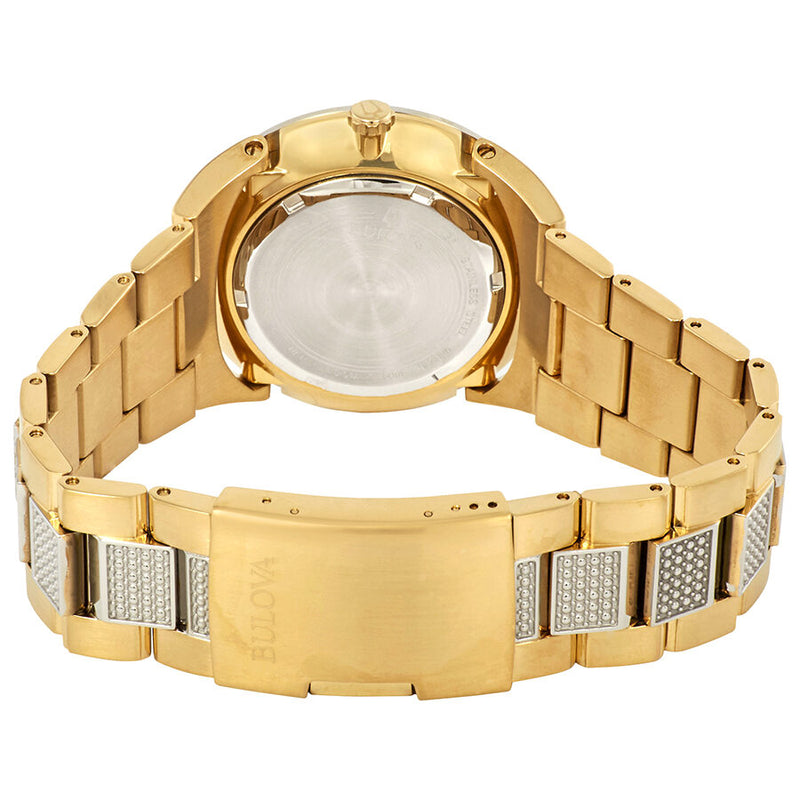  Shop Authentic Bulova Crystal Black Dial Two Tone Steel Strap Watch for Men - 98B235 - Luxxuri