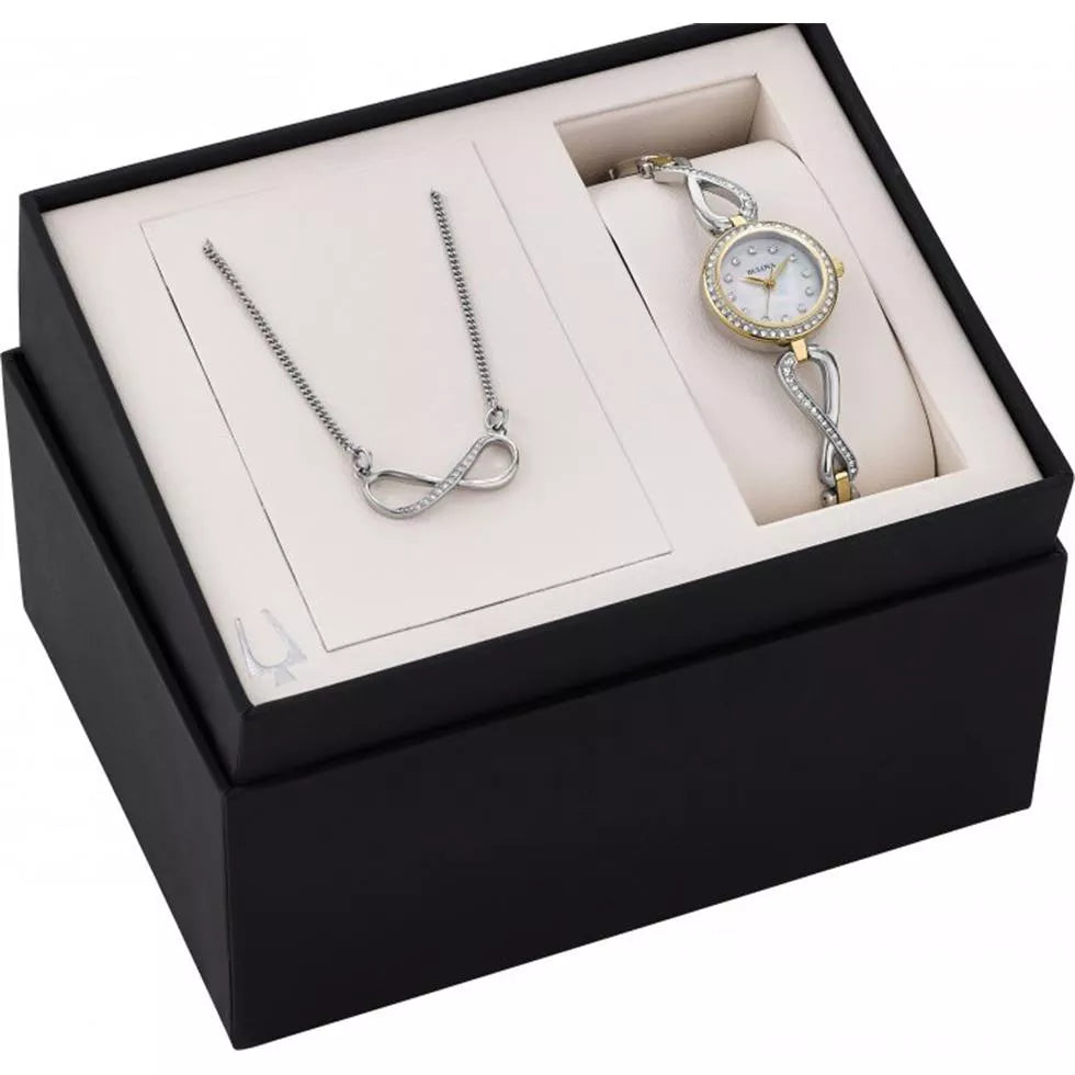  Shop Authentic Bulova Analog Crystals Mother of Pearl Dial Silver Steel Strap Watch for Women - 98X109 - Luxxuri