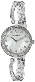  Shop Authentic Bulova Crystal Collection Mother of Pearl Dial Silver Steel Strap Watch for Women - 96L223 - Luxxuri