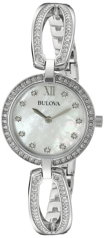  Shop Authentic Bulova Crystal Collection Mother of Pearl Dial Silver Steel Strap Watch for Women - 96L223 - Luxxuri