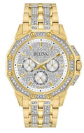  Shop Authentic Bulova Crystal Collection Octova White Dial Gold Steel Strap Watch for Men - 98C126 - Luxxuri