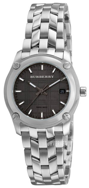  Shop Authentic Burberry Herringbone Grey Dial Silver Steel Strap Watch for Women - BU1851 - Luxxuri