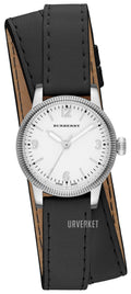  Shop Authentic Burberry Utilitarian White Dial Black Leather Strap Watch for Women - BU7845 - Luxxuri