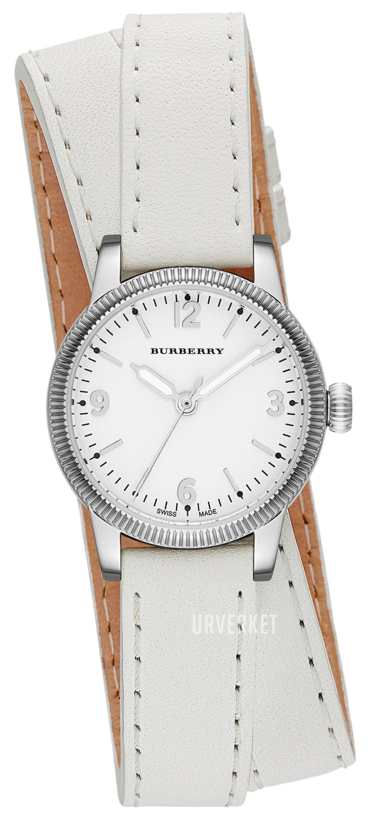  Shop Authentic Burberry Utilitarian White Dial White Leather Strap Watch for Women - BU7846 - Luxxuri