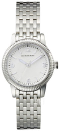  Shop Authentic Burberry Utilitarian White Dial Silver Steel Strap Watch for Women - BU7856 - Luxxuri
