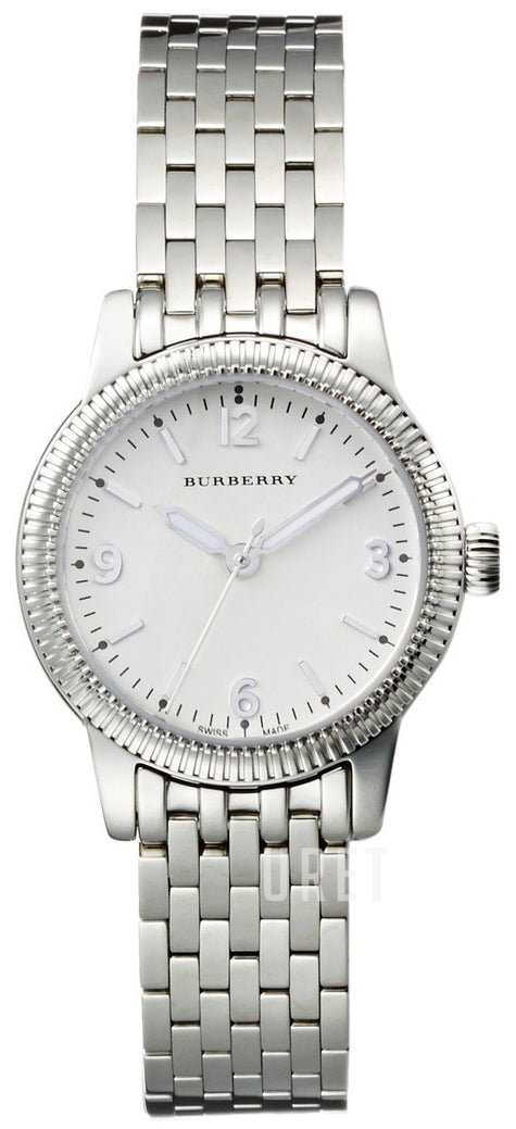  Shop Authentic Burberry Utilitarian White Dial Silver Steel Strap Watch for Women - BU7856 - Luxxuri
