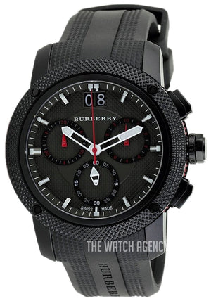  Shop Authentic Burberry The Endurance Chronograph Black Dial Black Rubber Strap Watch For Men - BU9802 - Luxxuri