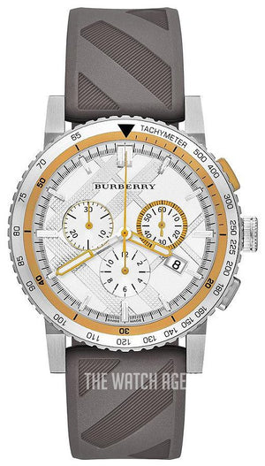  Shop Authentic Burberry Belt Chronograph Silver Dial Brown Rubber Strap Watch For Men - BU9811 - Luxxuri