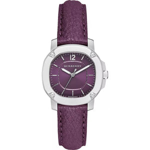  Shop Authentic Burberry Brit The Britain Maroon Dial Maroon Leather Strap Watch for Women - BBY1714 - Luxxuri