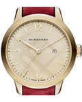  Shop Authentic Burberry The Classic Gold Dial Red Leather Strap Watch for Women - BU10102 - Luxxuri