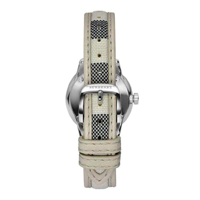  Shop Authentic Burberry The Classic Guilloche Silver Dial Grey Leather Strap Watch for Women - BU10113 - Luxxuri