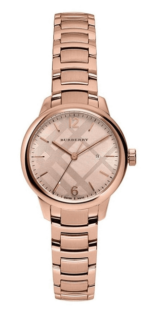  Shop Authentic Burberry The Classic Rose Gold Dial Rose Gold Steel Strap Watch for Women - BU10116 - Luxxuri