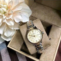 Burberry The Classic Champagne Gold Dial Two Tone Steel Strap Watch for Women - BU10118