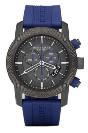  Shop Authentic Burberry Sports Chronograph Black Dial Blue Rubber Strap Watch for Men - BU7714 - Luxxuri
