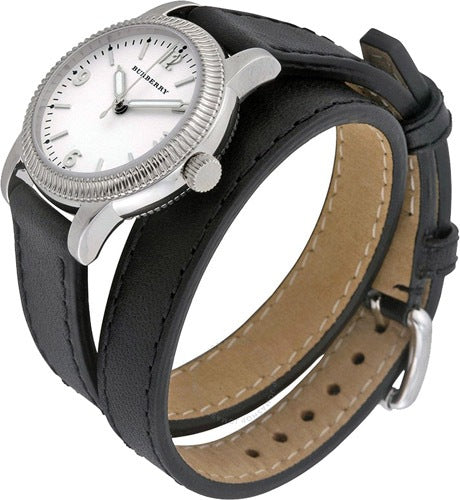  Shop Authentic Burberry Utilitarian White Dial Black Leather Strap Watch for Women - BU7845 - Luxxuri