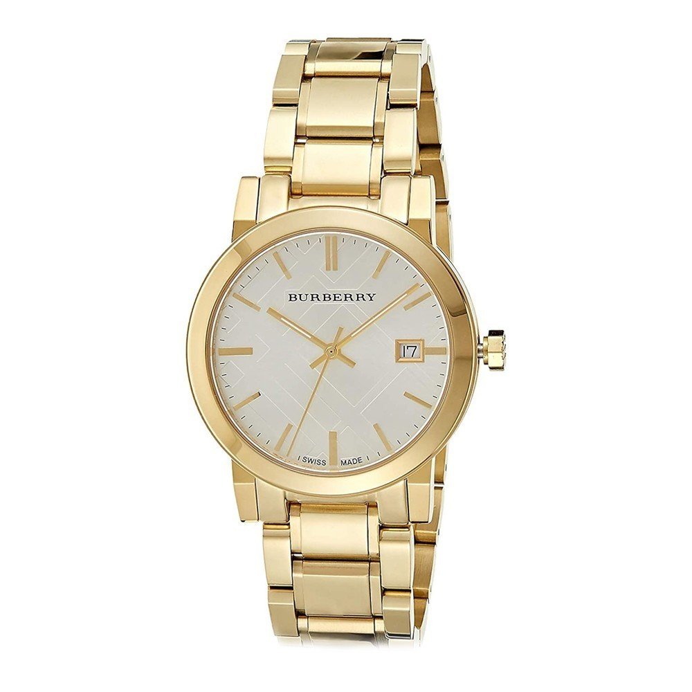  Shop Authentic Burberry The City Silver Dial Gold Steel Strap Unisex Watch - BU9003 - Luxxuri