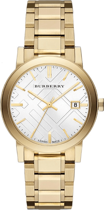  Shop Authentic Burberry The City Silver Dial Gold Steel Strap Unisex Watch - BU9003 - Luxxuri
