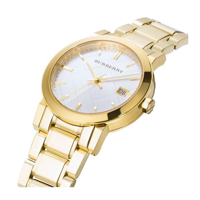 Shop Authentic Burberry The City Silver Dial Gold Steel Strap Unisex Watch - BU9003 - Luxxuri
