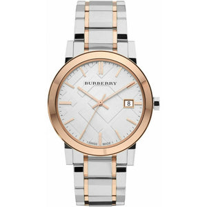  Shop Authentic Burberry The City White Dial Two Tone Steel Strap Watch for Women - BU9006 - Luxxuri
