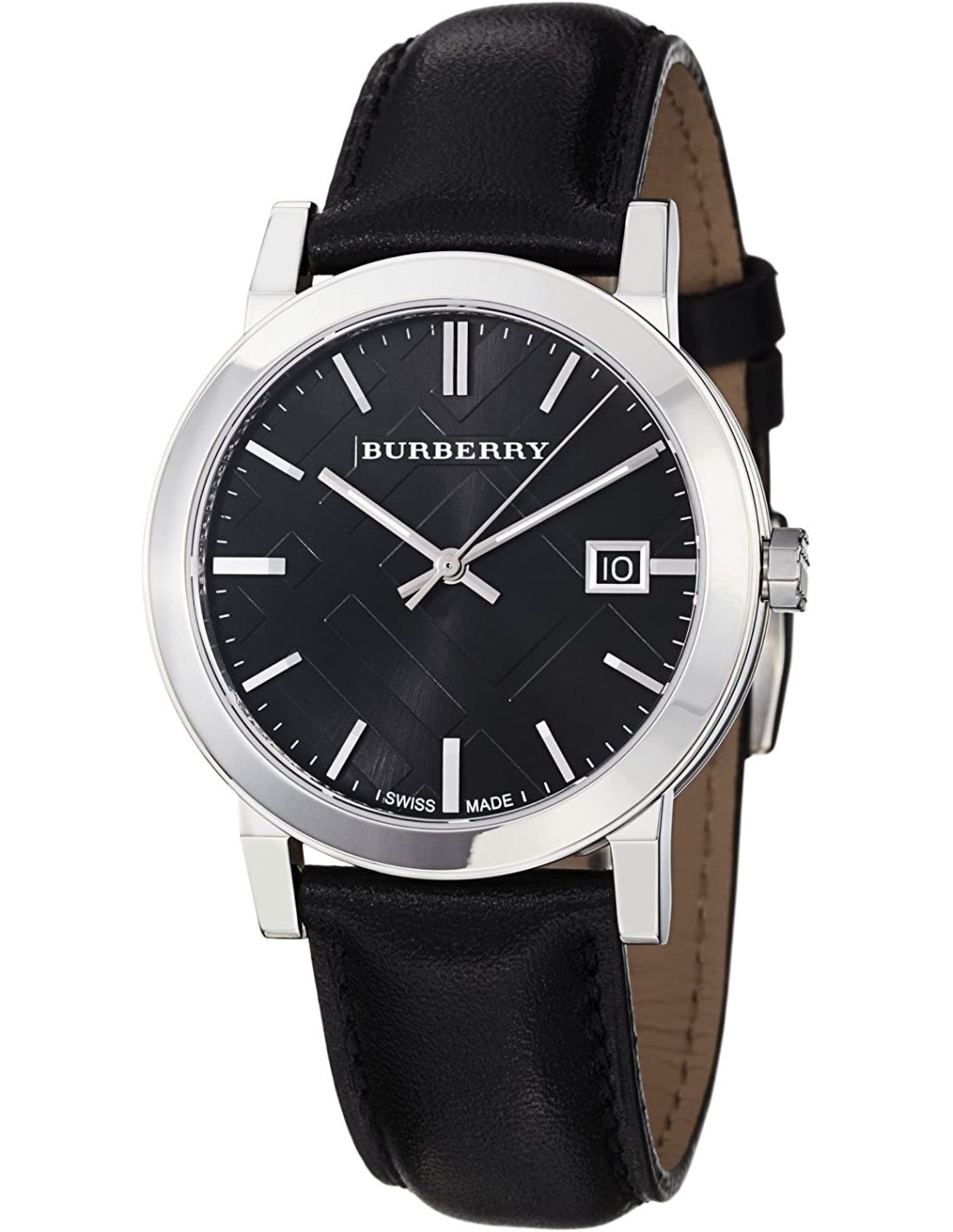  Shop Authentic Burberry The City Black Dial Black Leather Strap Watch for Men - BU9009 - Luxxuri