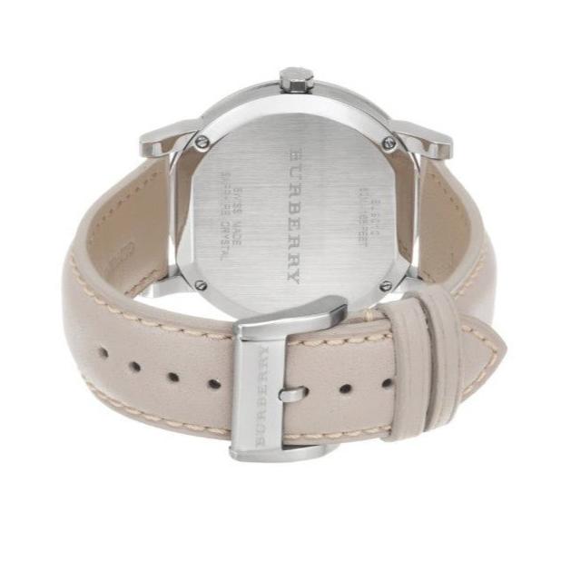  Shop Authentic Burberry The City Silver Dial Beige Leather Strap Unisex Watch - BU9010 - Luxxuri