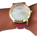  Shop Authentic Burberry The City Gold Dial Orange Leather Strap Watch for Women - BU9017 - Luxxuri
