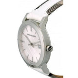  Shop Authentic Burberry The City Silver Dial White Leather Strap Watch for Women - BU9019 - Luxxuri