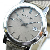  Shop Authentic Burberry The City Nova Beige Dial Grey Leather Strap Watch for Women - BU9023 - Luxxuri