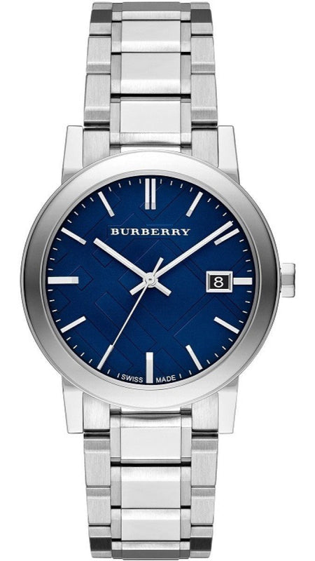  Shop Authentic Burberry The City Blue Dial Silver Steel Strap Watch for Men - BU9031 - Luxxuri