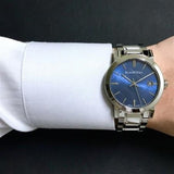  Shop Authentic Burberry The City Blue Dial Silver Steel Strap Watch for Men - BU9031 - Luxxuri