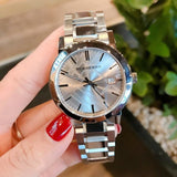  Shop Authentic Burberry The City Silver Dial Silver Steel Strap Watch for Women - BU9035 - Luxxuri