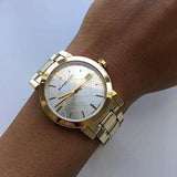  Shop Authentic Burberry The City White Dial Gold Steel Strap Watch for Women - BU9103 - Luxxuri