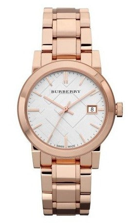  Shop Authentic Burberry The City White Dial Rose Gold Steel Strap Watch for Women - BU9104 - Luxxuri