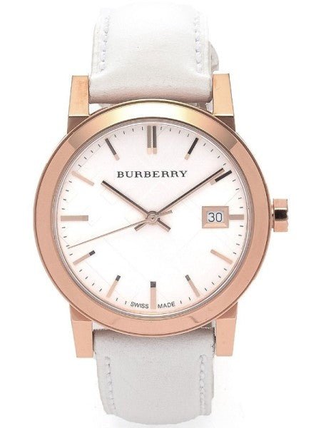  Shop Authentic Burberry The City White Dial White Leather Strap Watch for Women - BU9108 - Luxxuri