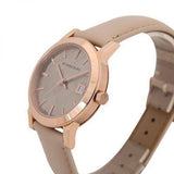  Shop Authentic Burberry The City Beige Dial Beige Leather Strap Watch for Women - BU9109 - Luxxuri
