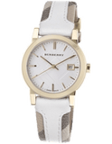  Shop Authentic Burberry The City White Dial White Leather Strap Watch for Women - BU9015 - Luxxuri