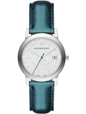  Shop Authentic Burberry White Dial Turquoise Leather Strap Watch for Women - BU9120 - Luxxuri