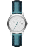  Shop Authentic Burberry White Dial Turquoise Leather Strap Watch for Women - BU9120 - Luxxuri