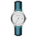 Burberry White Dial Turquoise Leather Strap Watch for Women - BU9120