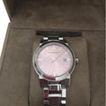  Shop Authentic Burberry The City Pink Dial Silver Steel Strap Watch for Women - BU9124 - Luxxuri