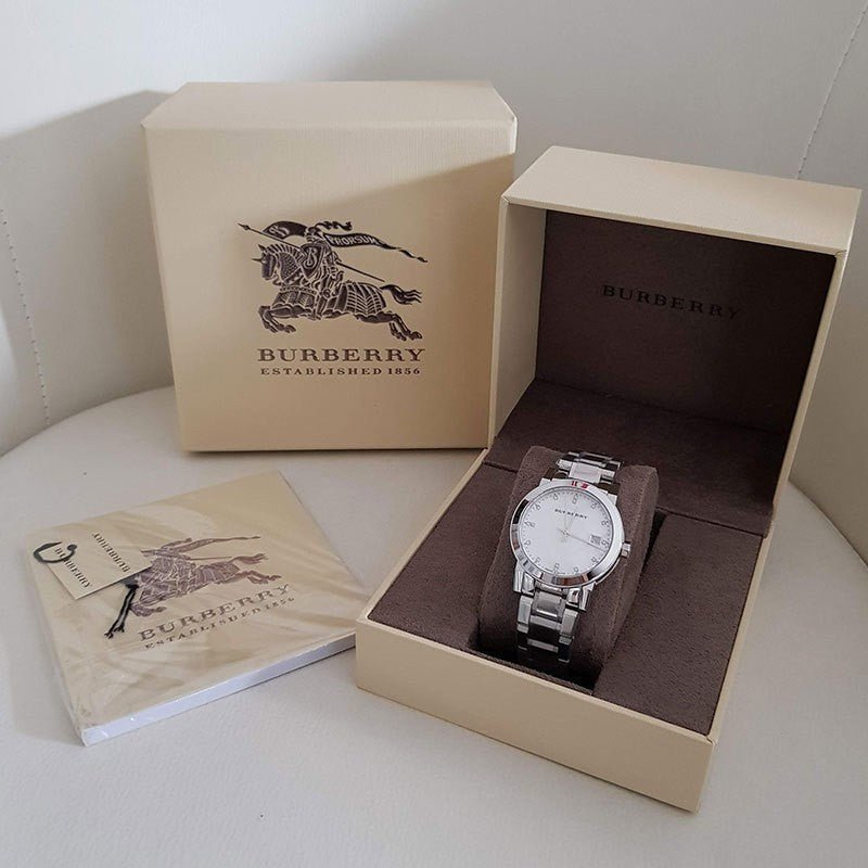  Shop Authentic Burberry The City Diamonds Silver Dial Silver Steel Strap Watch for Women - BU9125 - Luxxuri
