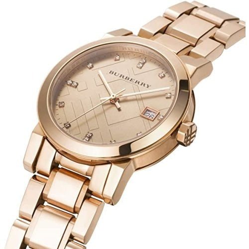  Shop Authentic Burberry The City Diamonds Rose Gold Dial Rose Gold Steel Strap Watch for Women - BU9126 - Luxxuri
