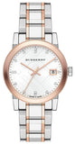  Shop Authentic Burberry The City Diamonds White Dial Two Tone Steel Strap Watch for Women - BU9127 - Luxxuri