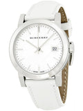  Shop Authentic Burberry The City White Dial White Leather Strap Watch for Women - BU9128 - Luxxuri