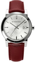  Shop Authentic Burberry The City Silver Dial Red Leather Strap Watch for Women - BU9129 - Luxxuri