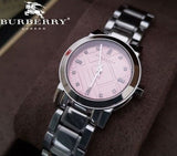  Shop Authentic Burberry The City Diamonds Pink Dial Silver Steel Strap Watch for Women - BU9223 - Luxxuri